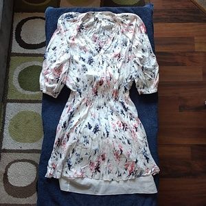 Cupcakes And Cashmere White Floral Flirty Dress